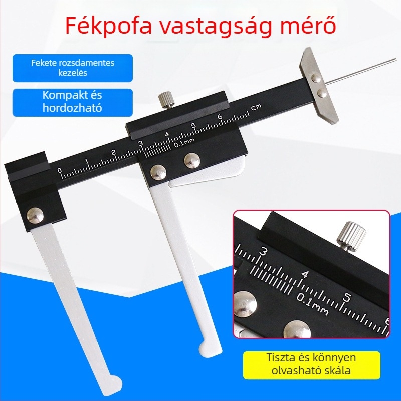 Féktárcsa vastagságmérő – rozsdamentes acélból, márka Come by car, a fék-tárcsa vastagság mérésére