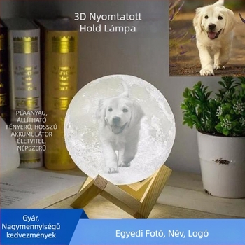 3D nyomtatott bolygó alakú éjjeli lámpa, PLA testtel, beépített akkumulátor, érintéses kapcsoló