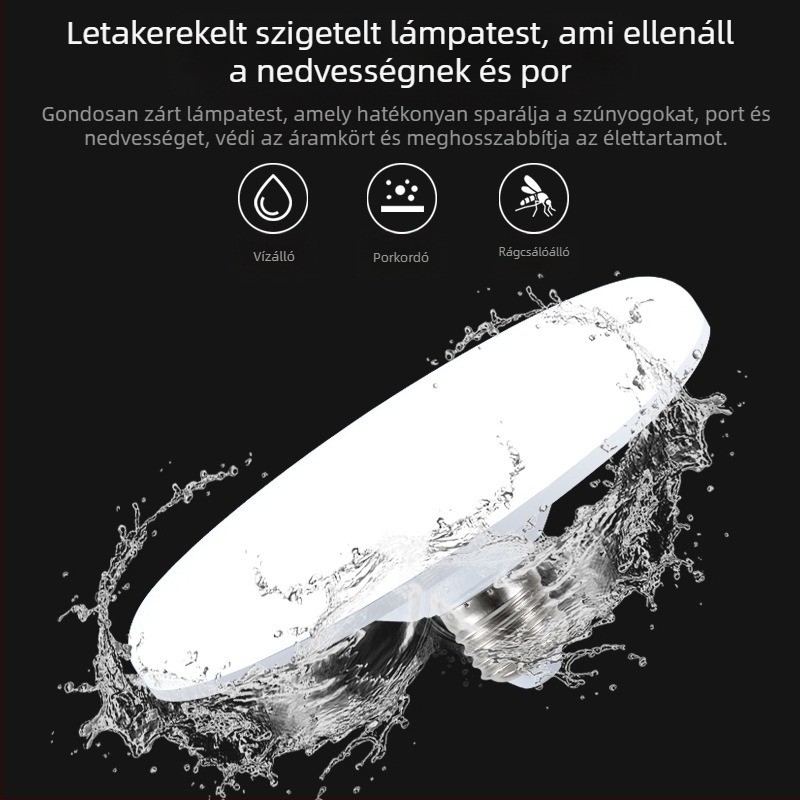 LED repülő csésze alakú izzó, E27 foglalat, 220V, 900 lm, 360° fényáram, CRI 70-80