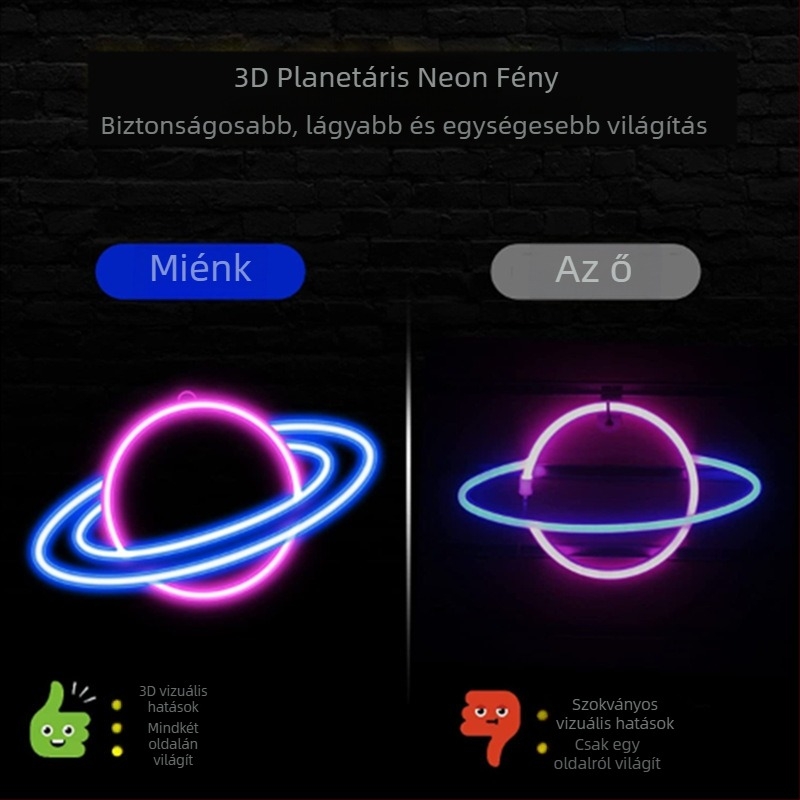 LED neon jel falidísz – csillagos ég, modell XZ-05, E14 foglalat, 5V, IP42
