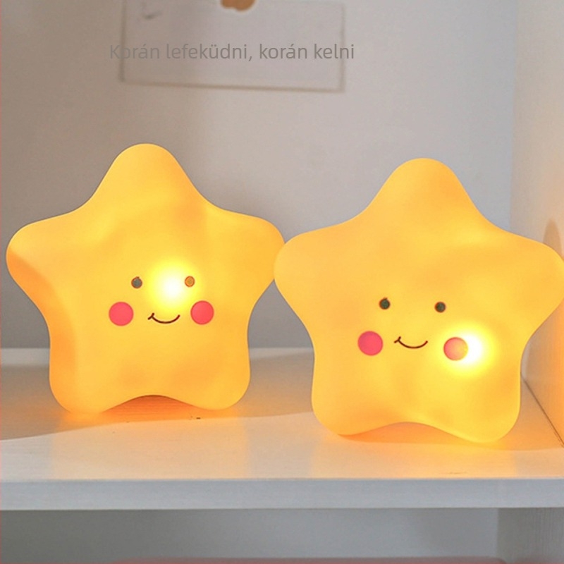 LED modellező éjszakai lámpa — aranyos szilikon ötfogú csillag gyerekszobához, modell BZ1291, műanyag ház, IP42, élettartam 20.000 óra