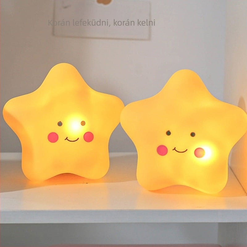 LED modellező éjszakai lámpa — aranyos szilikon ötfogú csillag gyerekszobához, modell BZ1291, műanyag ház, IP42, élettartam 20.000 óra