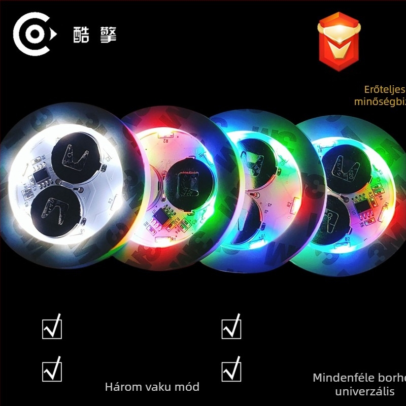 LED világító poháralátét - Anyag: EVA+LED; Mintázat: testre szabható; Stílus: világos luxus; Nincs tápegység