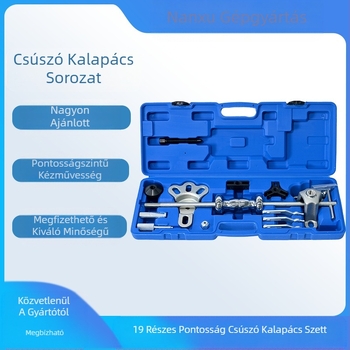 19 darabos belső csapágy húzó- és szétszerelő készlet csúszó kalapáccsal - ötvözött acél mechanikai, autó- és házi javításokhoz