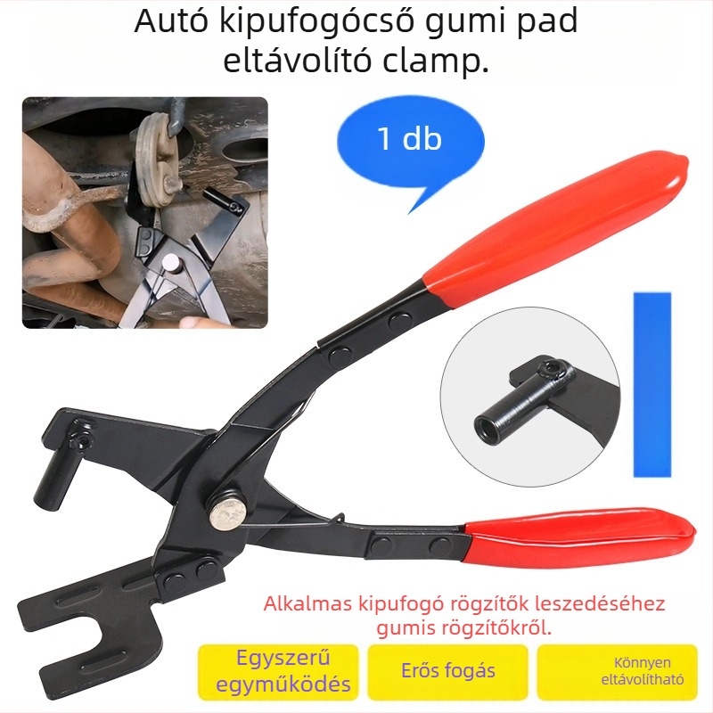 Gumírozott fejű, többfunkciós kipufogócső-szerelő eszköz; 45# acél; tömeg 0.34 kg