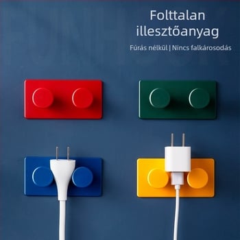 Ragasztós kampó a falra, dupla kampó (ABS, max terhelés 2 kg, 4 db/csomag)