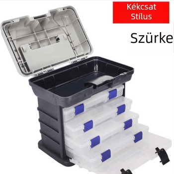 Lure No.7 Horgász Doboz, 4 rétegű PP szerkezet, Kapacitás 9 alatt