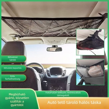 Poliészter autó belső tető tároló táska, függő kialakítású, testreszabható logó nyomtatással