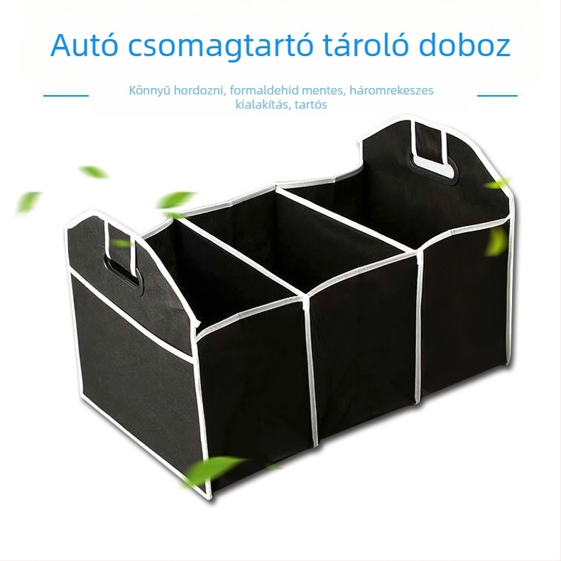 Összecsukható csomagtartó tároló doboz nem szőtt anyagból, fogantyúval – tárolásra