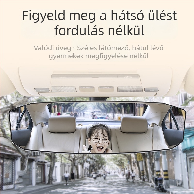 HD belső autó tükör, széles látómező, nagy látóterület, sík/ görbült felület, holttér-segéd hátramenethez