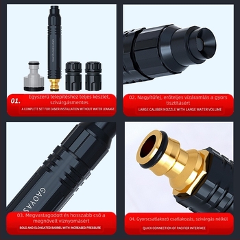 Rui Huixiang magasnyomású permetezőpisztoly készlet autók mosására, padló tisztítására, kert öntözésére és háziállatok fürdetésére