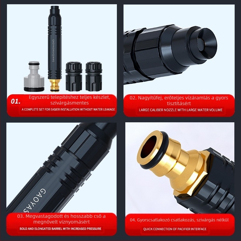 Rui Huixiang magasnyomású permetezőpisztoly készlet autók mosására, padló tisztítására, kert öntözésére és háziállatok fürdetésére