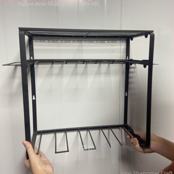 Falra szerelhető elektromos szerszám tároló polc, szénacélból, 3 rétegű, sokoldalú