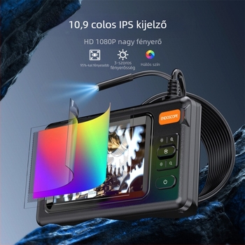 Ipari endoszkóp monitorral — 8 mm lencse, HD kijelző, autó- és csővizsgálat