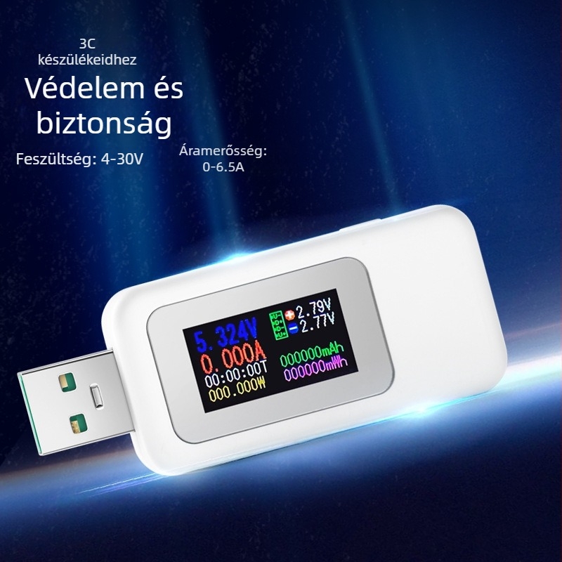 Koves KWS-MX18 USB teszter voltmérővel és ampermérővel, töltődetektor, 1% feszültségmérési pontosság