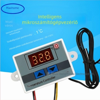 HMD-W3001 Mikroszámítógépes digitális hőmérsékletszabályozó — elektronikus hőmérséklet- és páratartalom mérő, 50–110°C tartomány, 0.1°C felbontás, 0.1°C pontosság, digitális kijelző