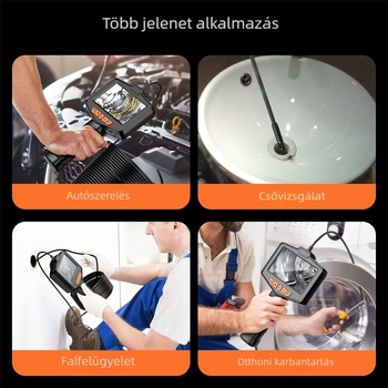 Kézben tartható ipari endoszkóp 4,3 hüvelykes HD kijelzővel és 8 mm lencsével (IP67 • 1080p • 2000mAh • 3–4 h)