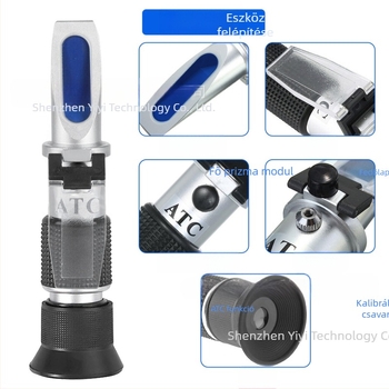 ATC 0-80% refraktométer – hordozható kézi koncentrációmérő, modell THE01504B, pontosság 0.2, felbontás 1