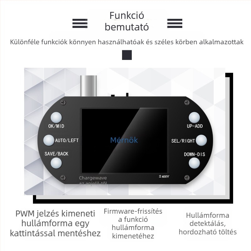 Antilel 01 digitális oszcilloszkóp, 1 csatorna, sávszélesség 1, mintavételi frekvencia 2.5