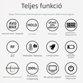 MESTEK EMF02R Elektromágneses mező detektor magas frekvenciájú sugárzásra, otthoni használat, súly 0,2 kg