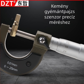 MFTOOLS 0-25 mm mikrométer, mikrométerkártya és vernier tolómérő