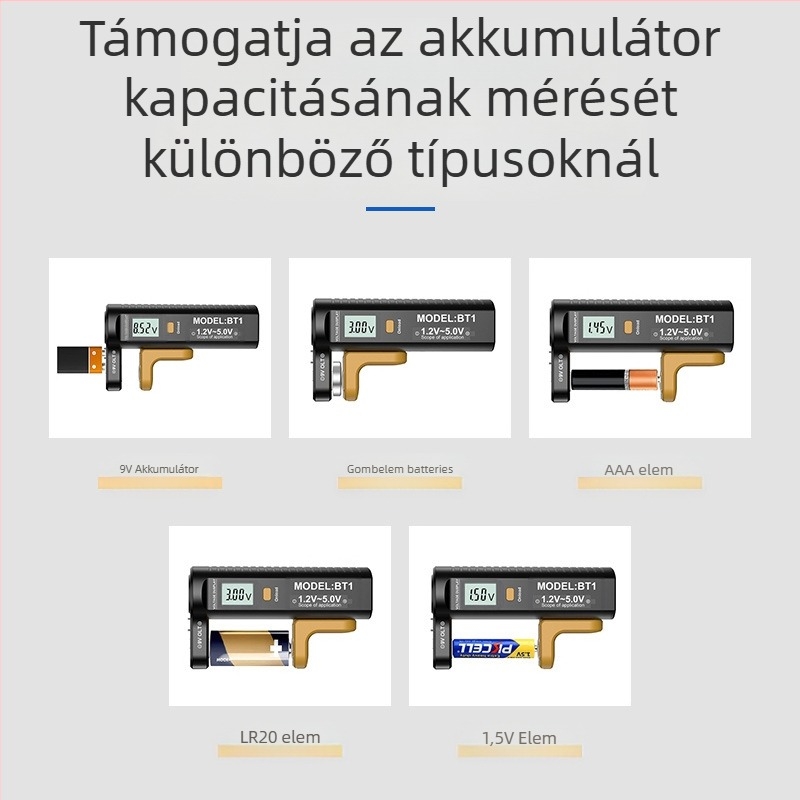 DT169 Digitális kijelzős száraz elem feszültségmérő, 1.2–5.0 V tartomány, Márka Far-created