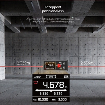 Kétirányú lézer távolságmérő infravörös elektronikus mérőeszközzel, 200 m hatótáv, mágneses hátsó rész, lítium akkumulátor