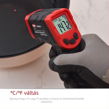 TA600A+ infravörös hőmérő, négyszámjegyű kijelző, válaszidő <500 s, elem 2× AAA