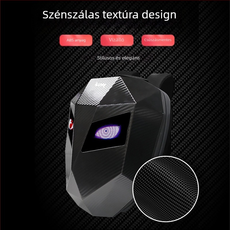 LOY Kerékpáros hátizsák, 20L, ABS+PC, Szénszálas textúra, Esővédővel, Motorkerékpár és kerékpározásra