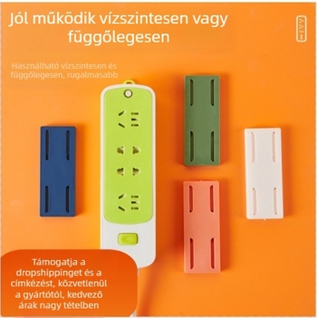 Öntapadós falra szerelhető aljzat tartó, lyukasztás nélkül, műanyag, japán stílus