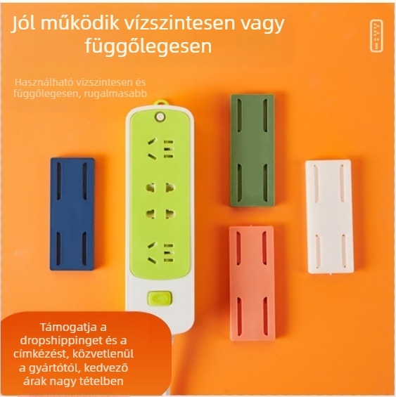 Öntapadós falra szerelhető aljzat tartó, lyukasztás nélkül, műanyag, japán stílus