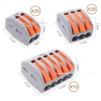 Crimp terminál blokk készlet, 60 db, Connector sorozat, PE burkolat, gyors csatlakozó