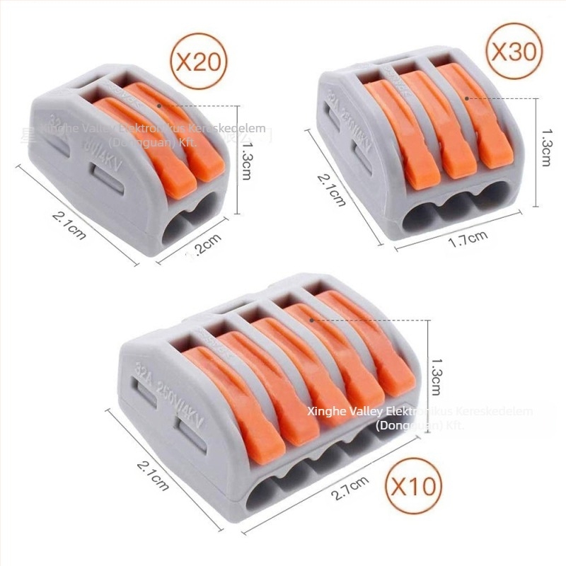 Crimp terminál blokk készlet, 60 db, Connector sorozat, PE burkolat, gyors csatlakozó