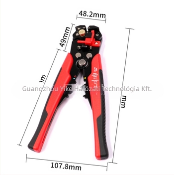 Öt az egyben: automata vezeték-szigetelő fogó, rézmagú, sík szájú, 0.2-6 mm², záróhossz 170 mm, tömeg 380 g, markolat PP+TPR