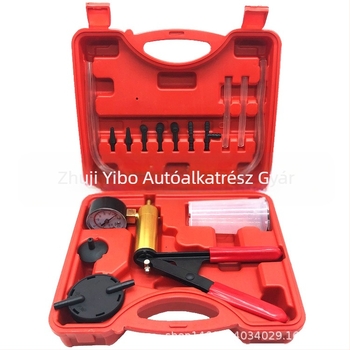 Kézi vákuumpumpa autó fékfolyadék cseréjéhez, modell YB-112, nyomástartomány 0–30 inHg (0–760 mmHg), precizitás, súly 0,9 kg.