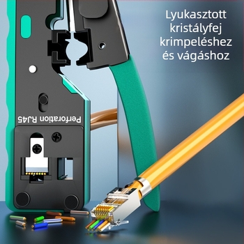 Többfunkciós kábelcrimpelő eszköz kristályfejhez – Professzionális kategória, magas szénacél, több krimpelési lehetőség, CODITE/VODIT