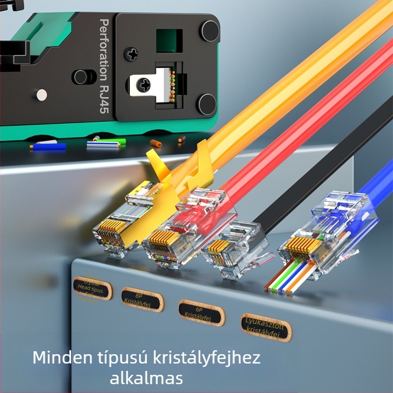 Többfunkciós kábelcrimpelő eszköz kristályfejhez – Professzionális kategória, magas szénacél, több krimpelési lehetőség, CODITE/VODIT