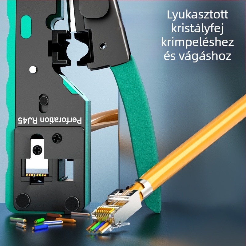 Többfunkciós kábelcrimpelő eszköz kristályfejhez – Professzionális kategória, magas szénacél, több krimpelési lehetőség, CODITE/VODIT