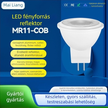 MR11 LED spotlámpa, 12V AC/DC, 3W, 11 COB LED-del, 180° sugárzási szög