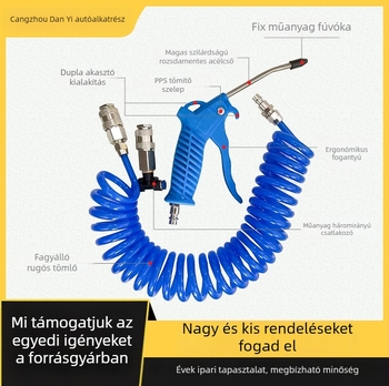 Pneumatikus porfújó pisztoly készlet – európai/japán stílus, PU rugó, spirálcső és spirálisan vezető levegőcső; Márka: Dan Yi; Modell: Auto parts; Alkalmazási terület: járműre szerelt porfújás/m mechanikai berendezés; Fő értékesítési terület: Oceania