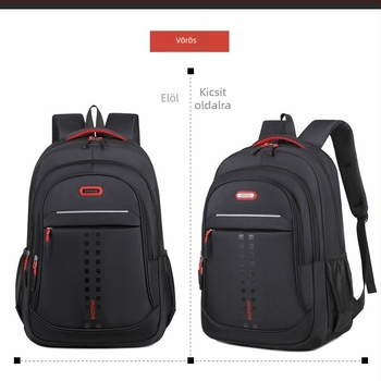 Uniszex laptop hátizsák bővíthető kialakítással, Oxford anyagból, geometrikus mintázat, poliészter bélés