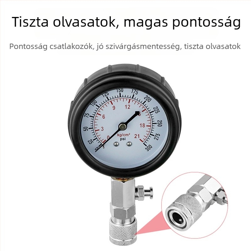 Autó- és motorkerékpárhoz készült hengernyomás-mérő készlet kinyúló rúddal, otthoni használatra