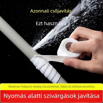 Szilikon önzáró szalag PVC vízvezetékekhez – szivárgásjavítás, 1 mm vastagság, PVC alap, szilikagél ragasztó rendszer (hőmérséklet-tartomány -20…100°C, jó tömítés)
