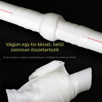 Szilikon önzáró szalag PVC vízvezetékekhez – szivárgásjavítás, 1 mm vastagság, PVC alap, szilikagél ragasztó rendszer (hőmérséklet-tartomány -20…100°C, jó tömítés)