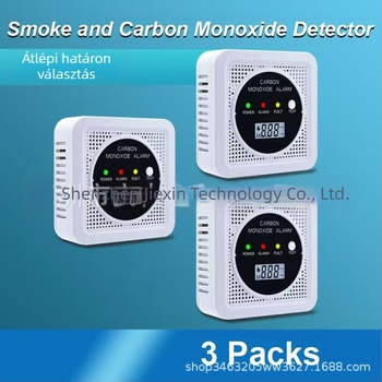 Két az egyben szénmonoxid- és füstriasztó JA-SC106, 4,5 V, vezeték nélküli, falra szerelhető, -10°C-tól 55°C-ig.