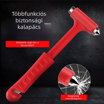Kétfunkciós autós biztonsági kalapács, ABS műanyagból, 100 g, testreszabható, licencelt magáncímke