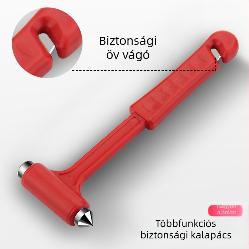Kétfunkciós autós biztonsági kalapács, ABS műanyagból, 100 g, testreszabható, licencelt magáncímke