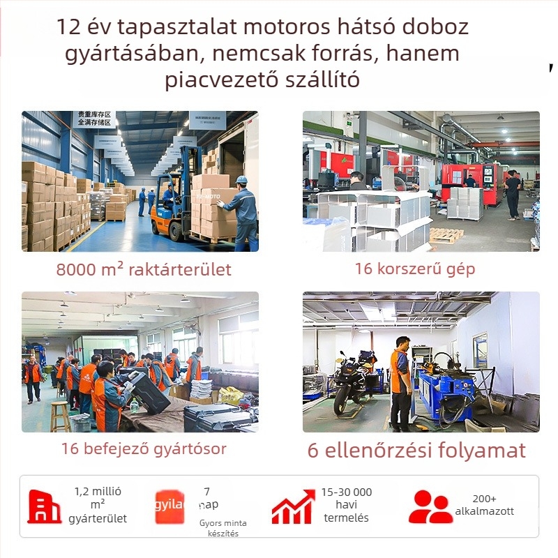 Alumínium ötvözetű motorkerékpár hátsó tároló 45L, levehető, univerzális