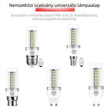 LED kukorica lámpa E27, 5730 chipek, 24–72 LED, 220V, 3000K, 360° fényszög