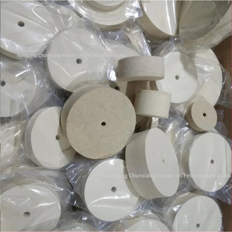 Síklapú gyapjúfilc kerék, nagy sűrűség, tiszta gyapjú abrazív, keménység rendelés szerint, tükörfényes polírozáshoz